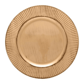 Sousplat Redondo Galles Radial Dourado 33cm - Ela Decora